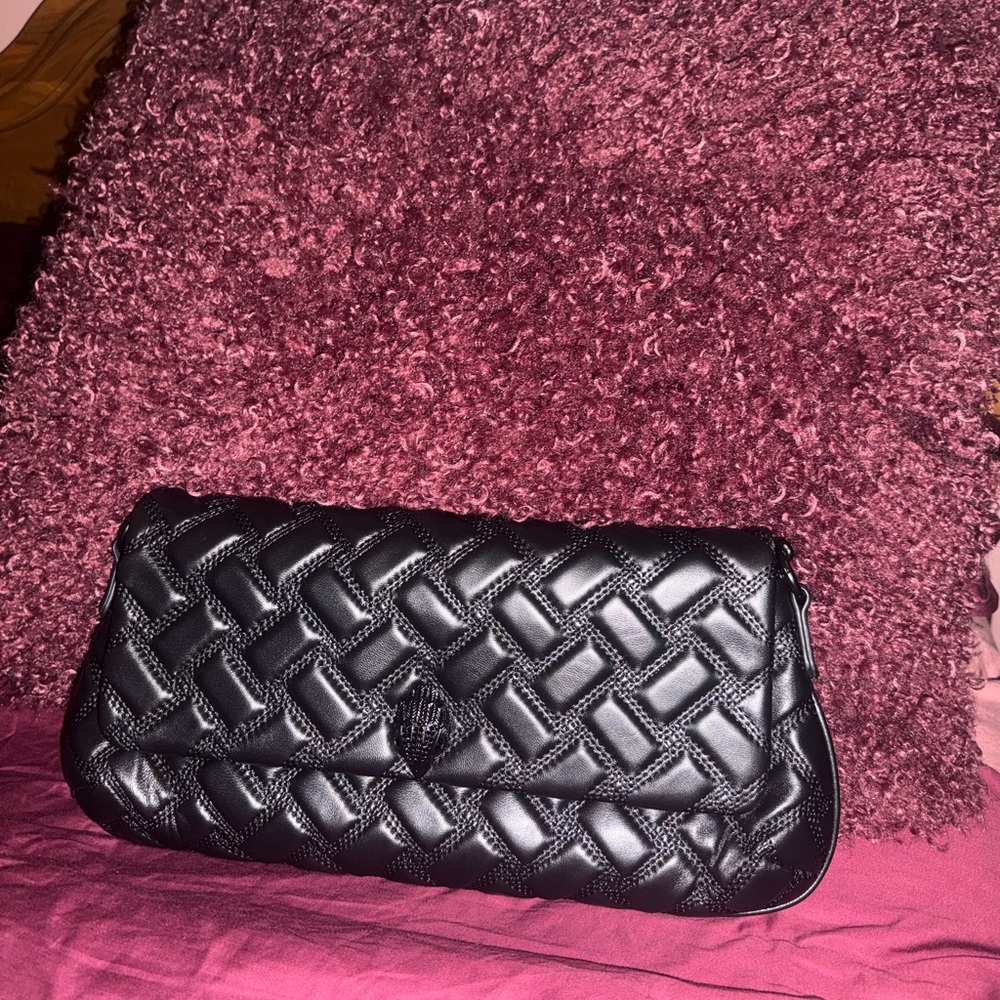 Elegant Black Quilted Clutch